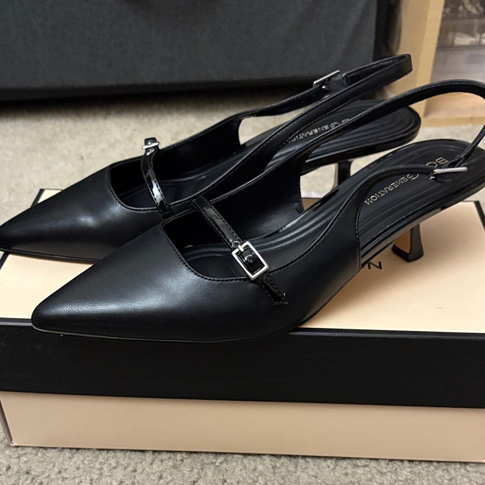 BCBGeneration Black Slingback Heels